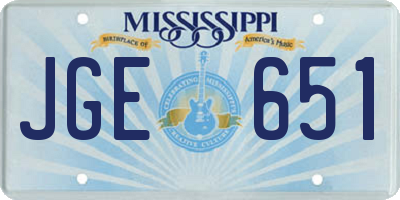 MS license plate JGE651