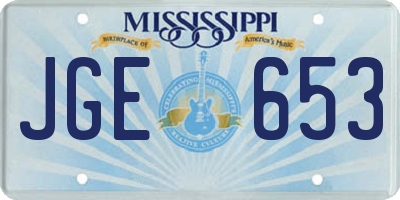 MS license plate JGE653
