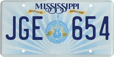 MS license plate JGE654