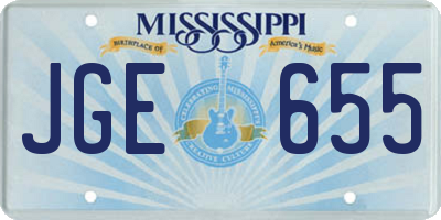 MS license plate JGE655