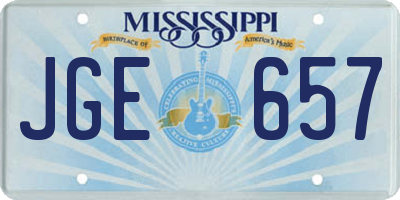 MS license plate JGE657