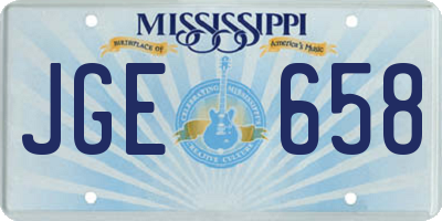 MS license plate JGE658