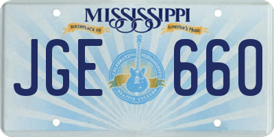 MS license plate JGE660