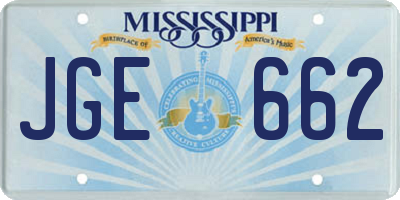 MS license plate JGE662