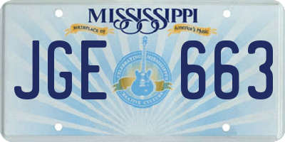 MS license plate JGE663
