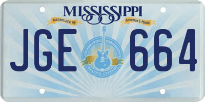 MS license plate JGE664