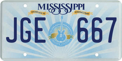 MS license plate JGE667