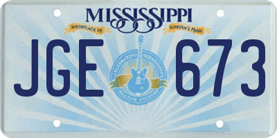 MS license plate JGE673