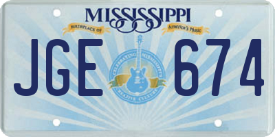 MS license plate JGE674