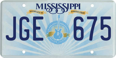 MS license plate JGE675