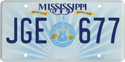 MS license plate JGE677