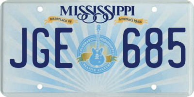 MS license plate JGE685