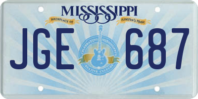 MS license plate JGE687