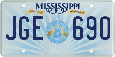 MS license plate JGE690
