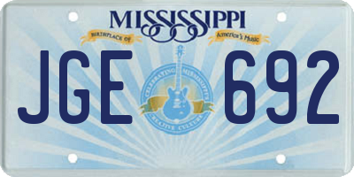 MS license plate JGE692