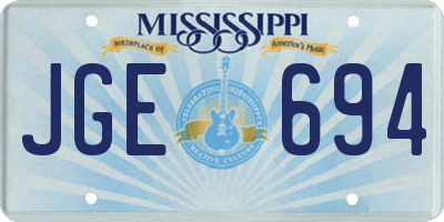 MS license plate JGE694