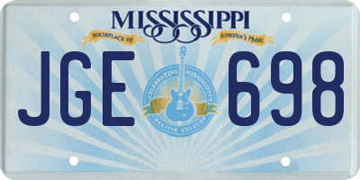 MS license plate JGE698