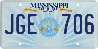 MS license plate JGE706