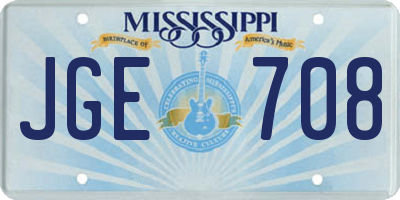 MS license plate JGE708
