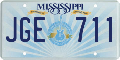 MS license plate JGE711