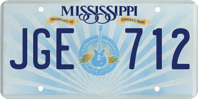 MS license plate JGE712