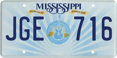 MS license plate JGE716