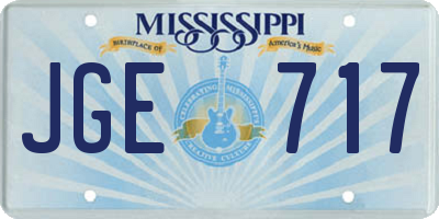 MS license plate JGE717