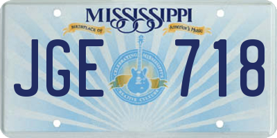 MS license plate JGE718