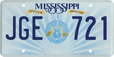 MS license plate JGE721