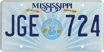 MS license plate JGE724