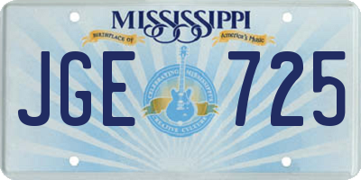 MS license plate JGE725