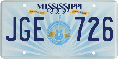 MS license plate JGE726
