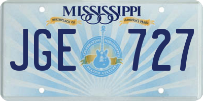 MS license plate JGE727
