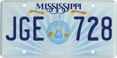 MS license plate JGE728
