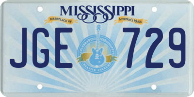 MS license plate JGE729
