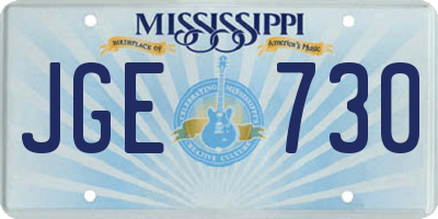 MS license plate JGE730