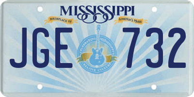 MS license plate JGE732