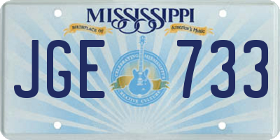 MS license plate JGE733