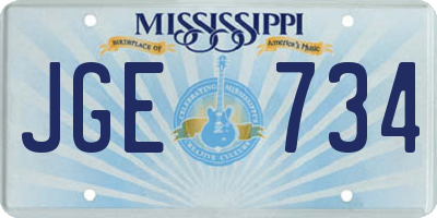 MS license plate JGE734