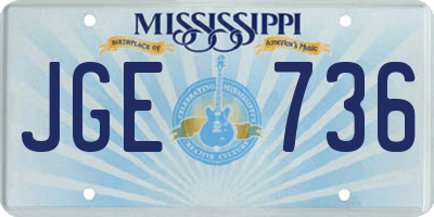 MS license plate JGE736