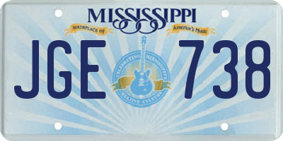 MS license plate JGE738