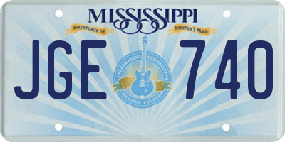MS license plate JGE740