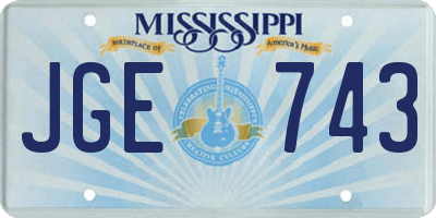 MS license plate JGE743