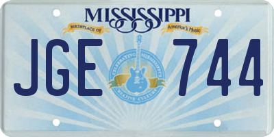 MS license plate JGE744