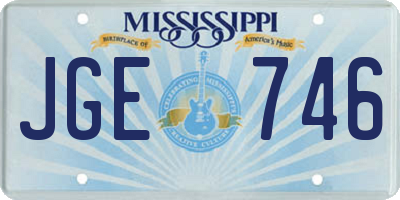 MS license plate JGE746