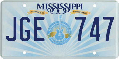 MS license plate JGE747