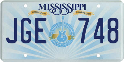 MS license plate JGE748