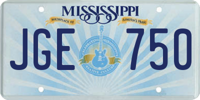 MS license plate JGE750