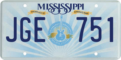 MS license plate JGE751