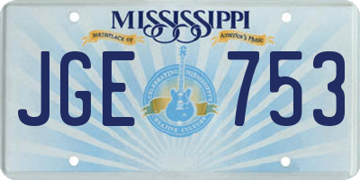 MS license plate JGE753